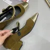 Kleid Schuhe Flock Frauen Wohnungen Müßiggänger Quadratische Zehe Schwarz Gold Grün Metall Kette Low Heels Herbst Winter Party Pumps Slip auf 35-39