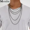 Pendant Necklaces Moorvan Men Necklace Stainless Steel Boys Jewelry 40cm-90cm Braided Link Wheat Chain Necklace Women punk rock biker gift VN347 231204