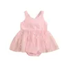 Robes pour bébés filles, vêtements pour bébés, sans manches, maille brodée de papillons, Tutu, en Tulle, barboteuse, body, tenues d'été