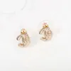 Top quality fashion style Simple design stud earring in light 18k gold plated for women wedding engagment jewelry gift PSS3074