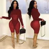 Kvinnors tvådelade byxor Szkzk Sexy Mesh Set Evening Party Clubwear Hooded Tops och se genom Night Club Outfits för Women BodyCon Sets