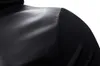 メンズフーディーズスウェットシャツメンズプーパーカースウェットシャツ男性スリムフィットフェイクレザーフード付きジャケットコートブラックトップスS-2xl 231205