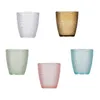 Wine Glasses Nuoy Acrylic Drinking Set Of 5 Clear Tumbler Cups In Colorful Design For Juice Water Beer Cocktails And