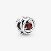 100% 925 prata esterlina janeiro vermelho eternidade círculo encantos caber original europeu charme pulseira moda casamento noivado jóias292n