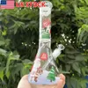 El tubo de agua de cristal impreso Papá Noel de la Navidad de la cachimba que fuma de 10 pulgadas Bong el pelele + el cuenco