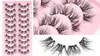 Fluffy False Eyelashes Cat Eye Mink Lashes Dramatic D Curling Wispy Fake Eyelashes Natural Fox Eye Lashes