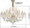 Ljuskronor Durahonn Luxury K9 Crystal Chandelier 18 Lätt modernt klart tak E12 Bas för matsdagsrum (18 lampor)