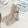 Men's Socks Trendy Brand Fog Thick Thread Embroidered Ess High Street Rich Noble Fg Letter Men's and Women's Pure Cotton Thickened Sports Mid Tube Socks Id8z