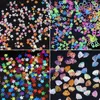 Adesivi Decalcomanie 3D Laser colorato Glitter per unghie Decorazione Colore fluorescente Farfalla Stella Patch Forma di conchiglia alla moda 231216