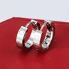 2023 Titanium steel gold hoop stud earring for woman exquisite simple fashion C diamond ring lady earrings jewelry gift248k