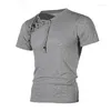 Men's T Shirts 2023 Fitness Gyms Shirt Male Sexy Bandage Hollow Out White Short Sleeve Men V Neck Tshirt Tops M-3XL