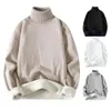 Men's Sweaters Pull en peluche doux elastique pour homme col haut protection du cou degre de froid document epaissi solide automne hiver S 231205