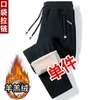 Calças masculinas outono inverno cordeiro para baixo esportes pelúcia engrossado solto com zíper leggings homens y2k joggers calças moletom