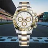 Roles Clean Factory Dayton Watch 4130 Кварцевый механизм с сапфировым стеклом для мужчин золотые часы Механические 40 мм складная пряжка Gold Hardlex Водонепроницаемые наручные часы Reloj dhga