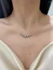 Pendant Necklaces Peri'sbox Dainty High Quality Steel Wire Glass Grey Pearl Choker Necklace For Women Pretty Wedding Party Jewelry Accessory