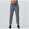 LU LU L Herr Jogger Long Pants Sport Yoga Outfit utomhus för att köra yogo gymfickor Sweatpants Byxor Mens Casual Elastic Midje Workout Pants