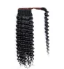 Syntetyczne peruki głębokie fala otaczają ogon ludzkie włosy Brazylijski Remy Fryzury w ogonie dla kobiet 150G 231204