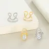 Wedding Rings WANZHI Fashion Copper Inlaid Zircon Nail Ring INS Selling Gold Plated Manicure Joint for Women Trend Party Jewelry 231205