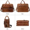 Aktentaschen Echtes Leder Herren Aktentasche Laptop Casual Business Tragetaschen Schultertasche Umhängetasche Herrenhandtaschen Große Reisetasche 231205