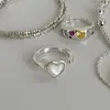 Rings cluster 2023 ama l'anello del cuore con gioielli di apertura alla moda e regolabile vintage per ragazze