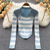 Women's Sweaters Knitted Bottomed Shirt Autumn And Winter Style Square Neck Temperament With Long Sleeve Top In Fashion