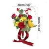 装飾的な花ブライダルウェディングブーケ人工赤（バラヒマワリの花束）ドロップ