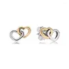 Stud Earrings LR S925 Silver Women's Zircon Heart-Shaped Cross Wrap Korea Charm Fashion 2023 Trend Party Gift Style Menacces