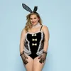 Sexy traje roupa interior cosplay conjunto plus size coelho menina renda bodysuit erótico catsuit lingerie trajes sexy role play outfits