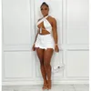 여자 청바지는 트렌디 한 흰색 데님 바지 y2k TASSEL 패션 지퍼 포켓 슬림 핏 짧은 바지 여름 스트리트웨어 클럽 파티