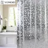 Plastikowe PVC 3D Waterproofowność prysznicowa przezroczystą białą przezroczystą łazienkę przeciw plegwu półprzezroczyste zasłonę do kąpieli z 12 szt. Haczyki L2199