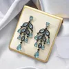 Boucles d'oreilles pendantes SENYU luxe dame gland boucle d'oreille belle feuille forme conception pavé cubique zircone mode femmes anniversaire bijoux