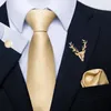 Bow Ties Luxury Gold Silk for Men 2023 Floral Jacquard mouchoir de bouchons de manchette