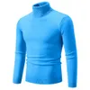 Men tröja 2023 Vinter Ny enkel fast färg Fashion Men's Casual High Neck Underlay Sweater 254