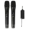 Microphones Microphone sans fil professionnel 2 canaux UHF portable karaoké maison fête Smart TV Ser 50 mètres chanter chanson KTV 231215