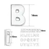 1300pc / lot 10mm Plain Slide lettre A-Z couleur argent chrome bricolage charmes alphabet anglais adapté pour 10MM bracelet en cuir porte-clés2825