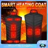 Jaquetas de caça 2/9 zonas colete aquecido 3 engrenagem ajuste temperatura usb jaqueta aquecimento elétrico inverno roupas térmicas casaco S-8XL