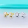 2022 Popular Hotsale Iced Out Jewelry Wholesaler Price 925 Sterling Silver d Moissanite Vvs Stud Earrings