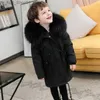 Daunenmantel Winter Kinder Pelz 2023 Mode Jungen Mädchen Kleidung Mit Kapuze Dicke Warme Jacke Oberbekleidung Parka Schneeanzug Teenager Kind Kleidung Q231206