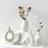 Jarrón de cerámica Ins nórdico, adornos para el hogar, maceta de cerámica creativa vegetariana blanca, jarrones, decoraciones para el hogar, regalos artesanales T200617273j