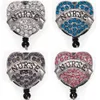 10 Pcs Lot Whole Key Rings Crystal Rhinestone Heart Shape Nurse Name Card Badges Holders For Accessories3122