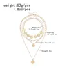Ожерелья с подвесками, 4-слойное ожерелье в форме солнца с золотой монетой для женщин, трендовая цепочка 2023 года на ключицы, модные очаровательные ювелирные аксессуары