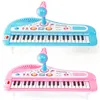 Keyboard Piano Muzyka Muzyka Muzyka Piano Klawiatura 37 KLUCZY Różowe elektroniczne muzyczne instrumenty wielofunkcyjne z mikrofonem Moja pierwsza zabawka pinao 231204