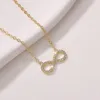 Collier chaîne clavicule exquise pour femmes, pendentif en forme d'infini avec CZ éblouissant, bijoux à la mode pour fête de mariage