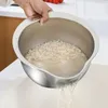 Sink Strainers Rice Washer Strainer Bowl Stainless Steel Rice Washing Bowl Rice Sieve Colander Fruit And Vegetable Strainer Kitchen Tools 231204