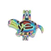 REYOW 5pcs Multicolor Dinosaur Pearl Bead Cages Perfume Essential Oil Diffuser Locket Pendant Jewelry Making DIY286L