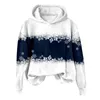 Women's Hoodies Christmas 3D Digital Snowflake Casual Long Sweatshirt Jacket Hoodie Women Baggy Thick Zippe