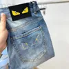 Herren-Jeans-Designer, ultradünne High-End-Jeans mit Monsteraugen für Herren, Slim-Fit, gerader Schlauch, Stretch, trendige Freizeithose, europäische Premium-Produkte 9H13