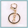 Nyckelringar Bröllopsgåvor 3D -bil Motorcykel Beautifly Bicycle Chain Ring Keychain Keyring Sier Plated Cool Drop Delivery Jewely DHST5