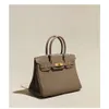 Kinbirk Bolsa Feminina Clássica Genuína Alta Togo Camada Feminina de Couro Designer Premium Feito à Mão Top Bolsa de Couro Bolsas com Padrão de Lichia 25/30 KZ9Z03ZC