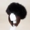 Beanieskull Caps冬の太い毛皮の毛バンドふわふわしたロシアのフェイクファー女性毛皮のヘッドバンドハット冬の屋外スキー帽子231204